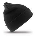 Gorro con bordes doblados Doble grosor Black