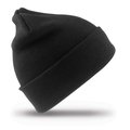 Gorro con bordes doblados Doble grosor Negro