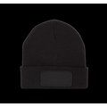 Gorro dobladillo con Parche Black