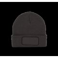 Gorro dobladillo con Parche Negro / Gris