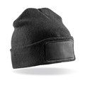 Gorro de doble punto con parche de sarga Black