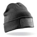 Gorro de doble punto con parche de sarga Grey