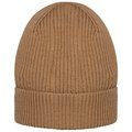 Gorro de lana merina unisex Dark camel