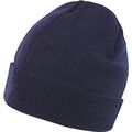 Gorro ligero cortavientos con polar y borde doblado Navy