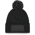 Gorro con pompón bicolor Negro