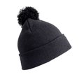 Gorro pompón con borde doblado Negro