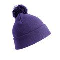 Gorro pompón con borde doblado Purple