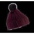 Gorro con pompón y dobladillo Burgundy / Dark Grey