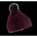 Gorro con pompón y dobladillo Rojo