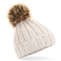 Gorro con Pompón Extraíble Beige