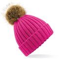 Gorro con Pompón Extraíble Fuchsia