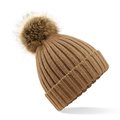 Gorro con Pompón Extraíble Marrón