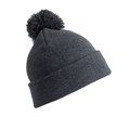 Gorro pompón grueso Grey