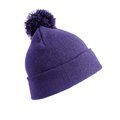 Gorro pompón grueso Purple