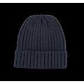 Gorro de punto canalé con dobladillo Navy