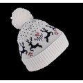 Gorro de punto con renos Navidad Natural / Night Navy