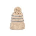 Gorro a rayas reciclado Beige