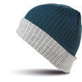 Gorro trenzado con dobladillo Teal / Grey