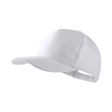 Gorra 5 paneles algodón peinado con visera acolchada Blanco