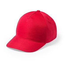 Gorra 5 paneles con cierre de velcro en microfibra/poliéster Rojo