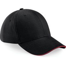 Gorra de 6 paneles Black / Classic Red