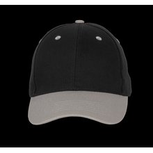 Gorra de algodón con 6 paneles y cierre ajustable Negro / Gris