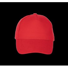 Gorra de algodón grueso con 5 paneles Rojo