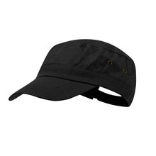 Gorra militar de algodón Negro