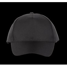 Gorra de poliéster 5 paneles cierre velcro Negro