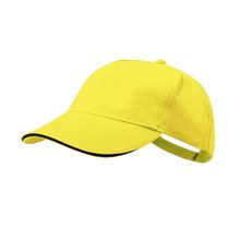 Gorra sandwich de 5 paneles 100 % algodón Amarillo