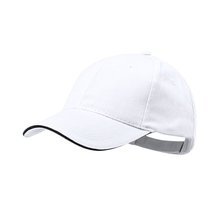 Gorra sandwich algodón peinado de 6 paneles  Blanco