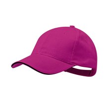 Gorra sandwich algodón peinado de 6 paneles  Fucsia