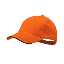 Gorra sandwich algodón peinado de 6 paneles  Naranja