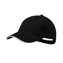 Gorra sandwich algodón peinado de 6 paneles  Negro