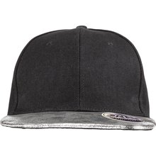 Gorra con Visera Plana y Ojales Negro / Gris