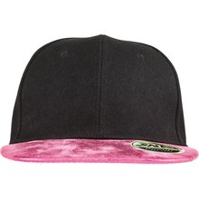 Gorra con Visera Plana y Ojales Rosa / Negro