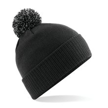 Gorro acrílico con pompón bicolor Negro