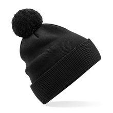 Gorro de algodón orgánico con pompón Black