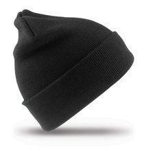 Gorro con bordes doblados Doble grosor Black