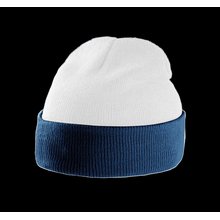 Gorro con dobladillo bicolor Blanco