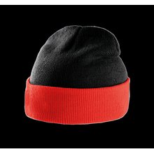 Gorro con dobladillo bicolor Negro