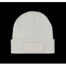 Gorro dobladillo con Parche Blanco