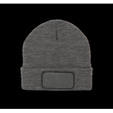 Gorro dobladillo con Parche Gris