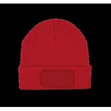 Gorro dobladillo con Parche Rojo