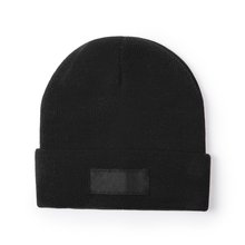 Gorro con etiqueta exterior personalizable Negro