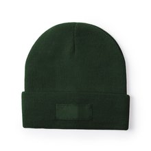 Gorro con etiqueta exterior personalizable Verde Oscuro