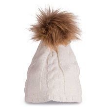 Gorro con pompón de peluche Blanco