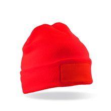 Gorro reciclado con parche de algodón Rojo