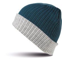 Gorro trenzado con dobladillo Azul / Gris