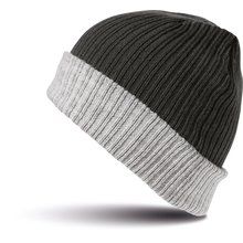 Gorro trenzado con dobladillo Black / Grey